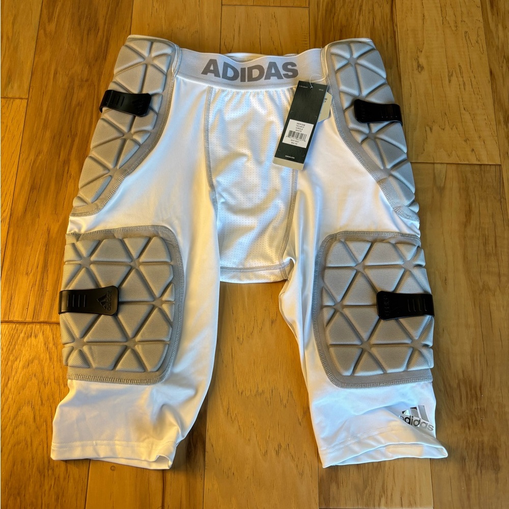 Adidas White and Gray Padded Sports Shorts